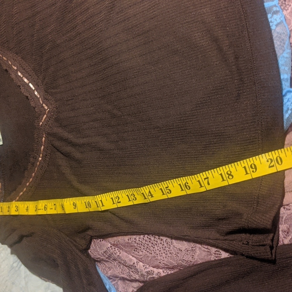 Free People NWOT Only You Top sz SML in Brown with Pink​ - Picture 11 of 13